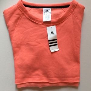 NWT. Pink Adidas cropped sweater.
